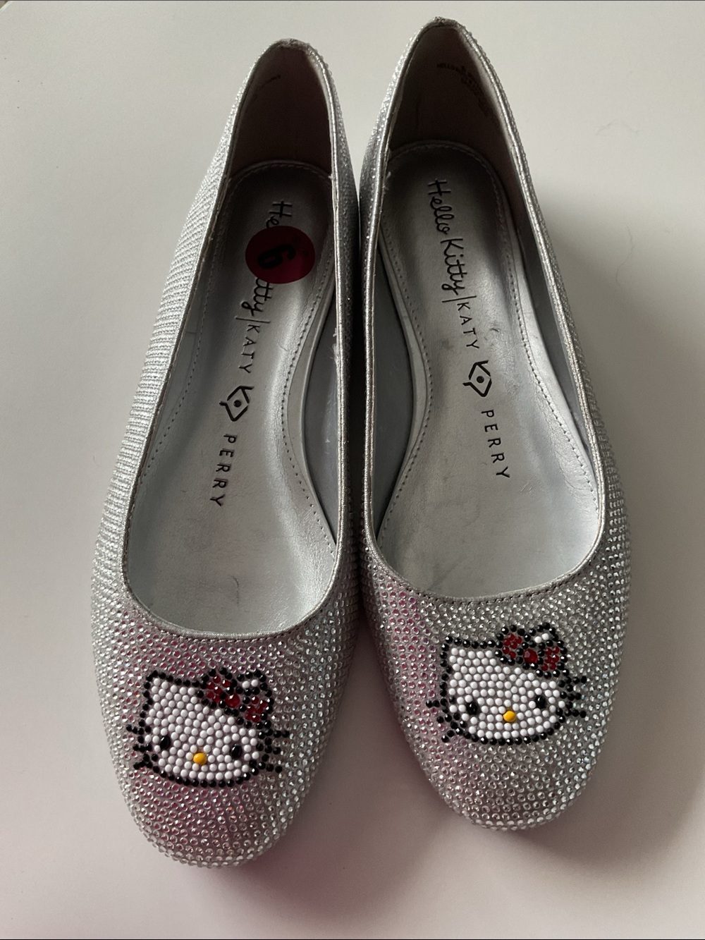 Katy Perry Collections Silver X Collections Crystal Hello Kitty Ballet Flats Sz6